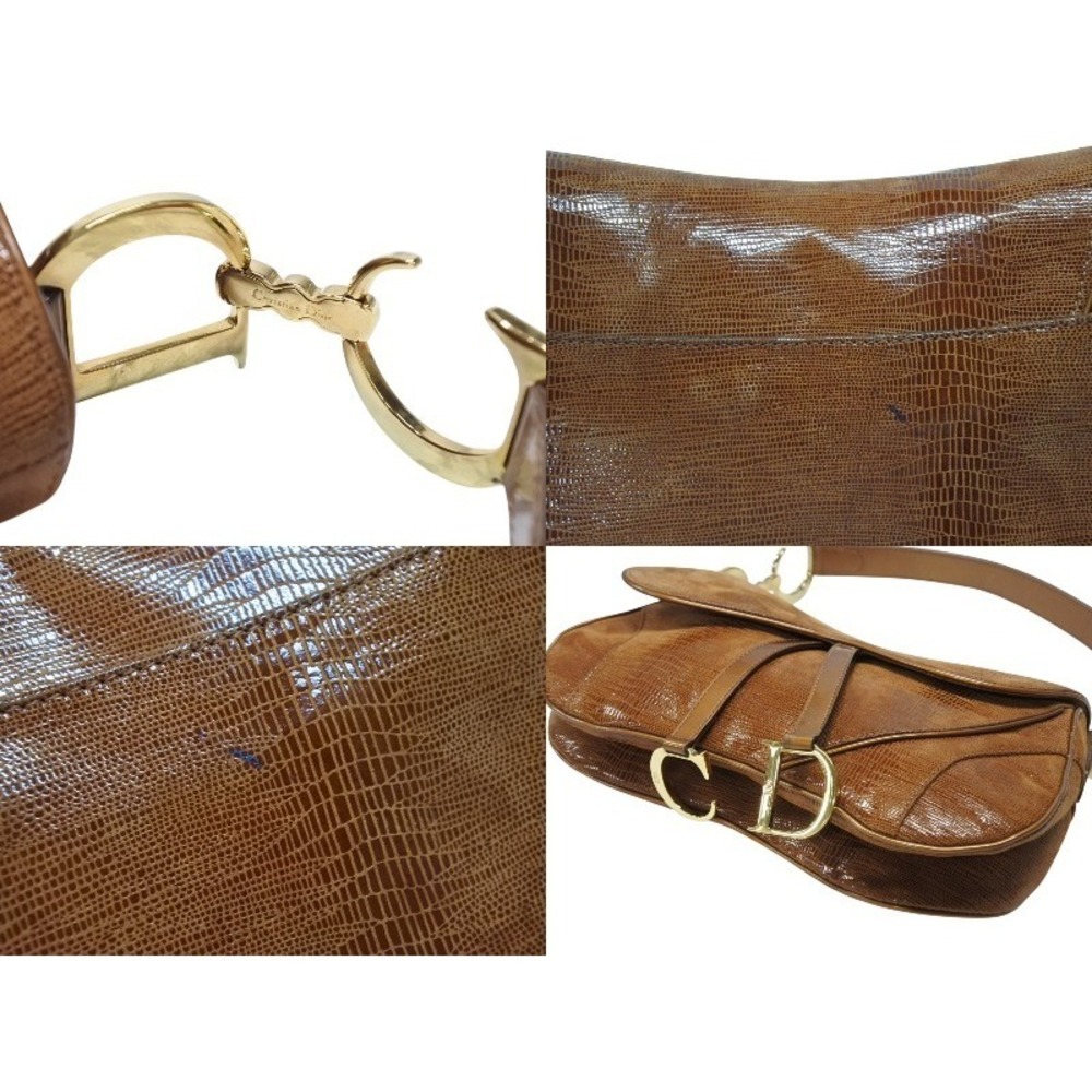 Christian Dior Saddle Bag brown lizard leather - Picture 6 of 10